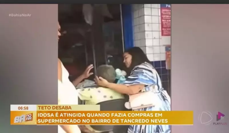 Idosa é ferida após teto de supermercado desabar em Tancredo Neves, BA