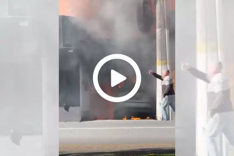 Idosa é resgatada após carro pegar fogo em garagem de prédio em Mafra — Veja o vídeo!