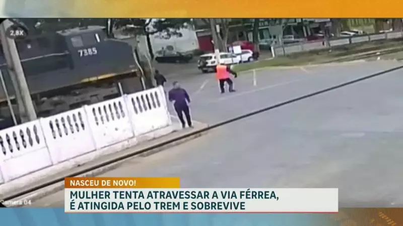 Idosa sobrevive milagrosamente após ser atropelada por trem em Minas Gerais