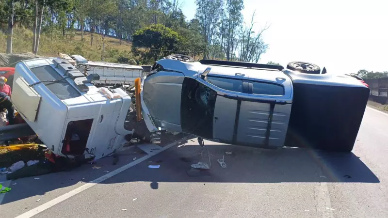 Idoso se fere em acidente envolvendo caminhão guincho na Via Dutra, em Porto Real
