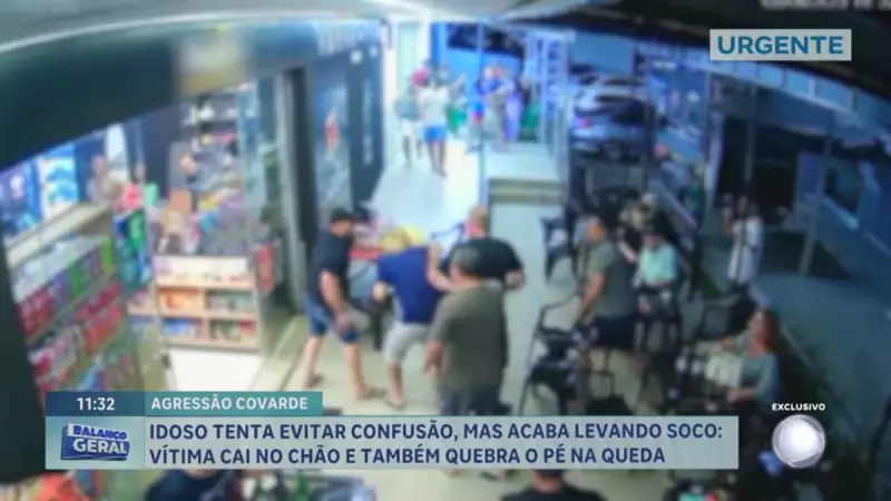 Idoso sofre fratura ao tentar apartar briga em bar do DF — veja o vídeo chocante