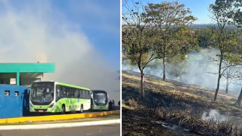 Incêndio atinge área de mata no Banhado e fumaça se espalha pela região central de São José dos Campos