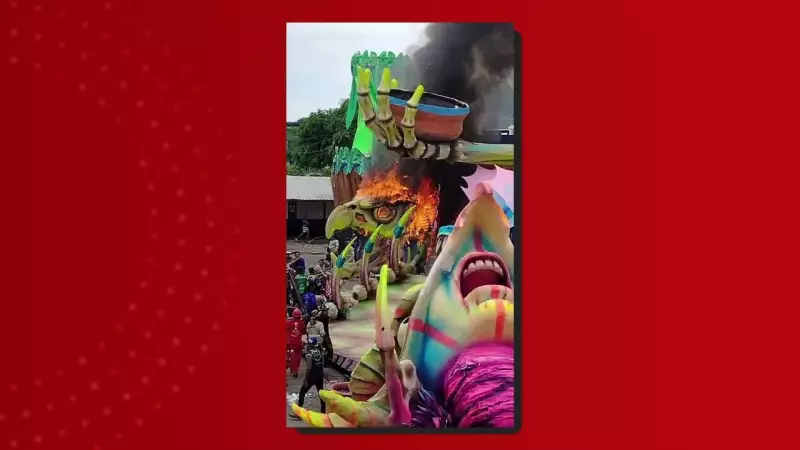 Incêndio atinge módulo de alegoria do Boi Caprichoso próximo ao Bumbódromo de Parintins
