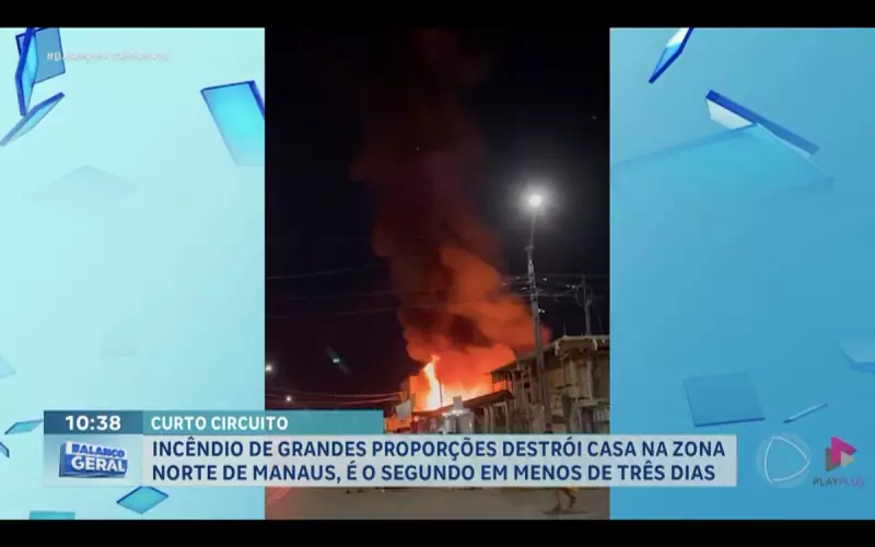 Incêndio de grandes proporções destrói residência na Zona Norte de Manaus