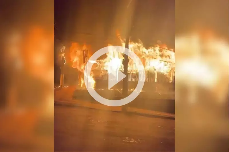 Incêndio destrói pizzaria tradicional em Chapecó: veja imagens chocantes