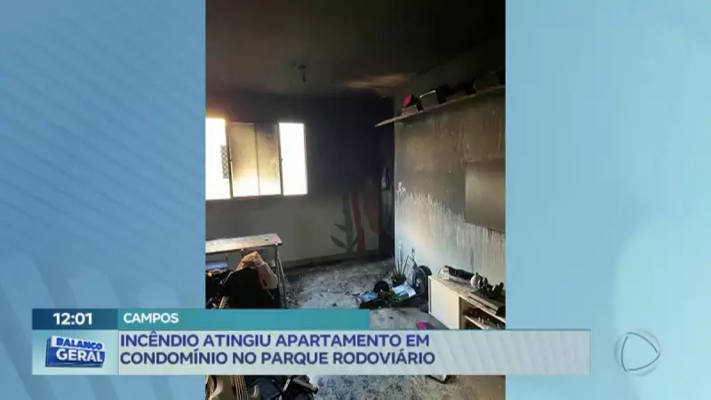 Incêndio em apartamento de condomínio de luxo assusta moradores em Campos dos Goytacazes