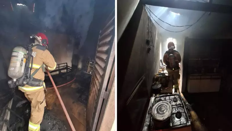 Incêndio em Coronel Fabriciano deixa idosa ferida após queima de colchão