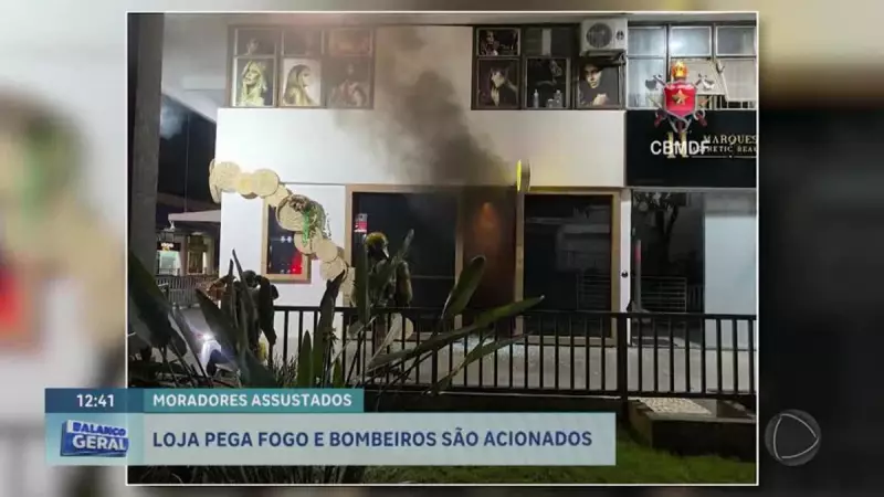 Incêndio em loja na Asa Norte assusta moradores e mobiliza bombeiros em Brasília