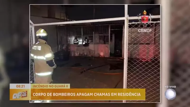 Incêndio em residência no Guará II, DF, é controlado pelo Corpo de Bombeiros