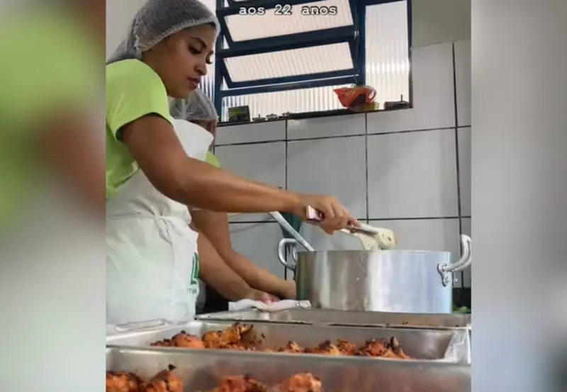 Jovem de 22 anos viraliza ao mostrar rotina como tia da merenda no interior do Tocantins