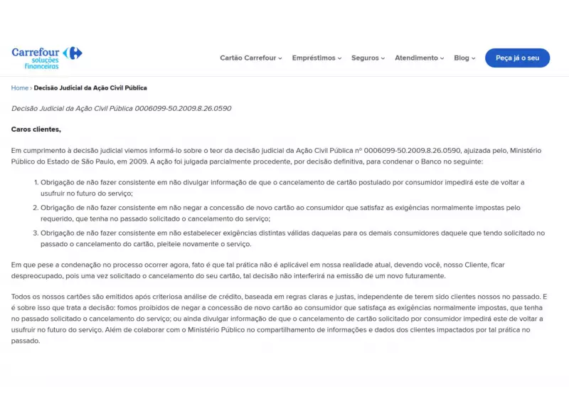 Justiça condena banco por abusos no cancelamento de cartões Carrefour: veja detalhes