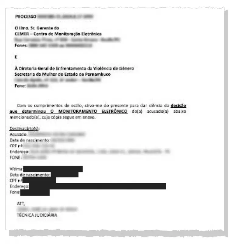Justiça de Pernambuco expõe endereço de vítima de violência doméstica e mulher é obrigada a se mudar