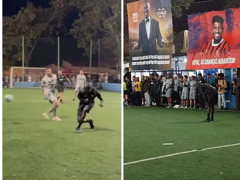 Khaby Lame joga amistoso com Emerson Royal e anima torcida em Americana
