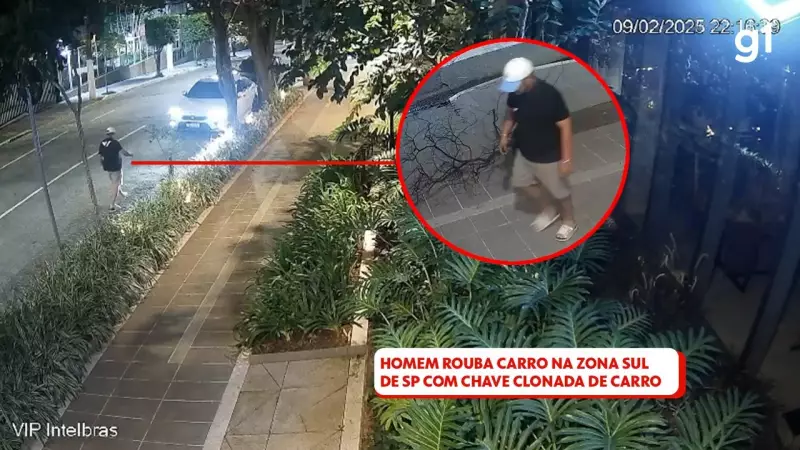 Ladrões usam controle clonado para roubar carro alugado de empresário na Zona Sul de SP; veja o vídeo