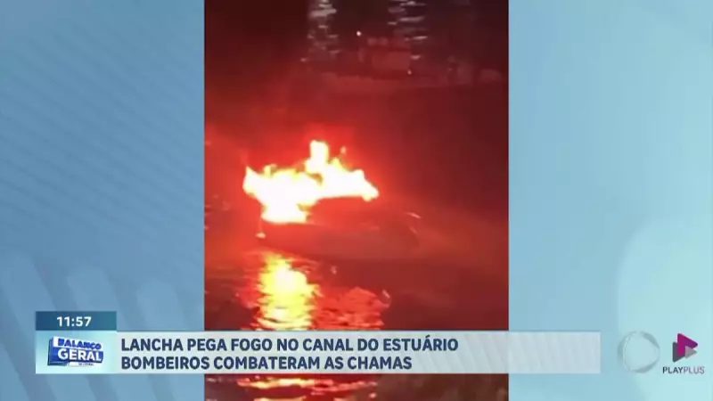 Lancha pega fogo e causa pânico em Santos: veja o que aconteceu