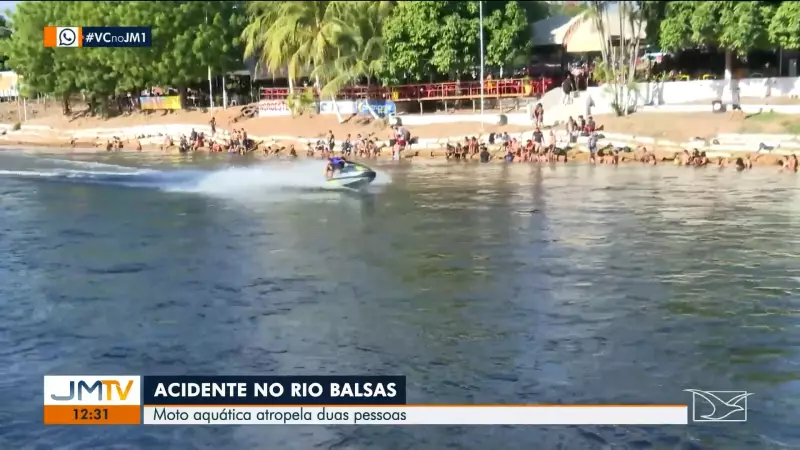 Mãe e filho sofrem acidente grave com moto aquática no Rio Balsas, no Maranhão