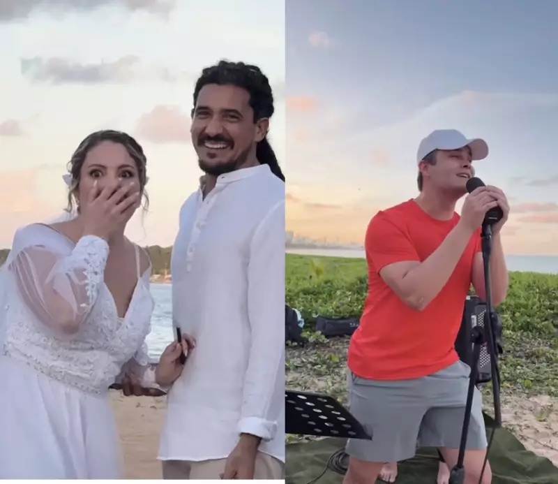 Matheus, da dupla com Kauan, surpreende noivos com performance emocionante em casamento na Paraíba