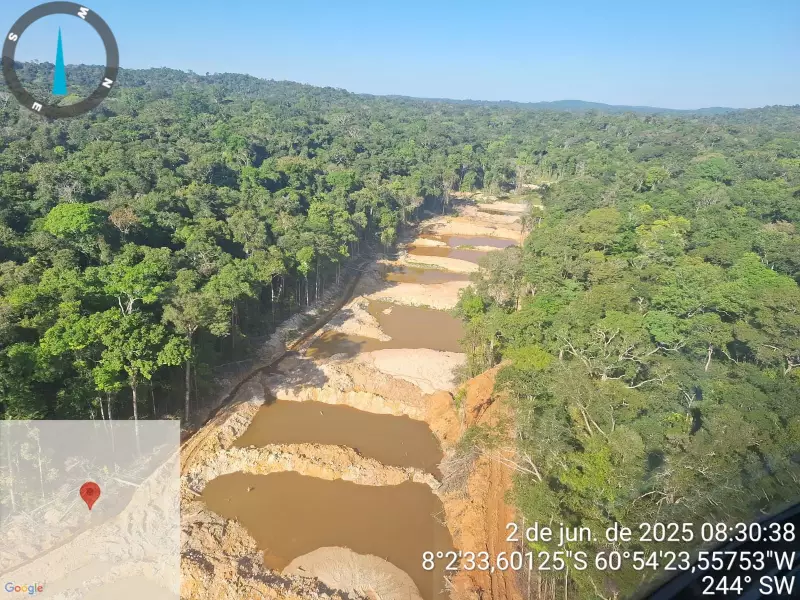Megaoperação em RO e AM apreende dezenas de materiais de garimpo ilegal