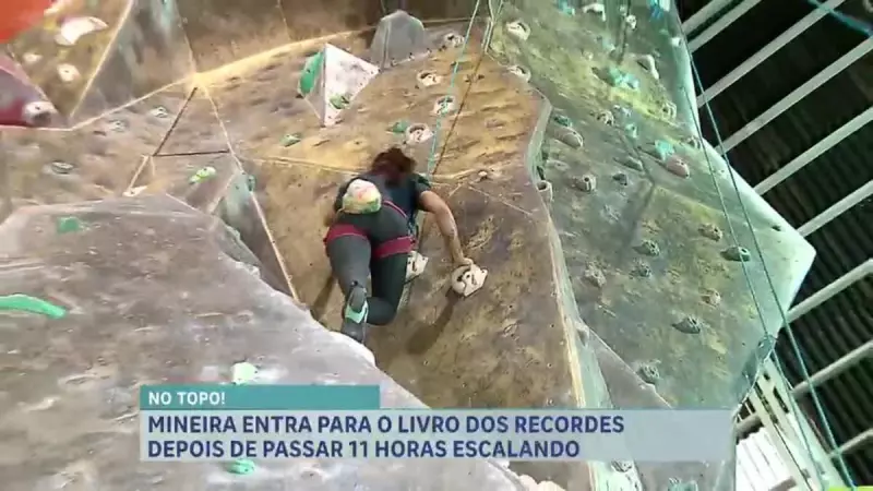 Mineira pode entrar para o Guinness após escalar parede por 11 horas seguidas