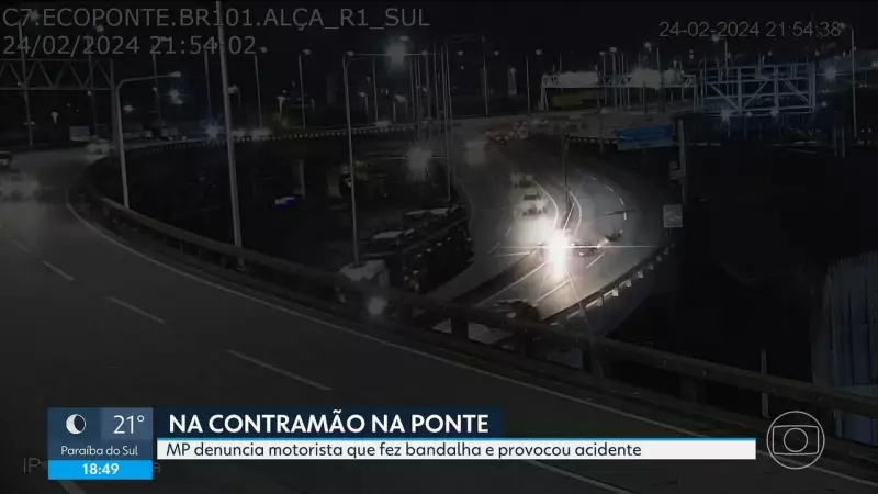 Motorista de aplicativo invade contramão na Ponte Rio-Niterói e causa acidente grave