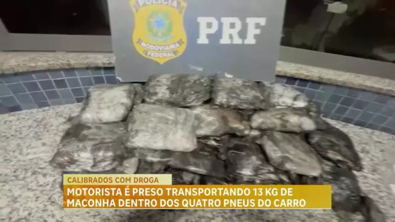 Motorista é preso com 13 kg de maconha escondidos nos pneus do carro em MG
