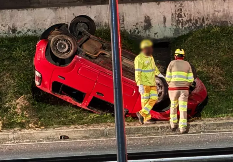 Motorista embriagado capota carro e é preso em rodovia de Sorocaba