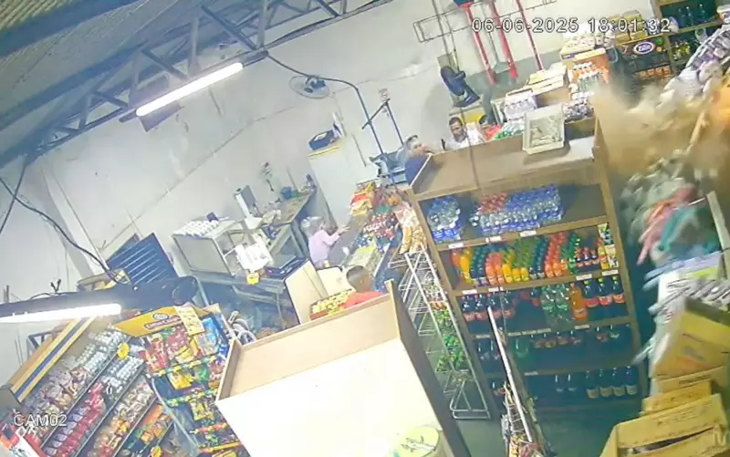 Motorista embriagado invade mercearia em Taquaritinga (SP); veja o vídeo chocante