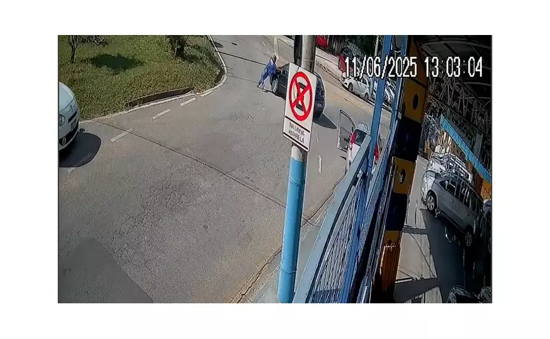 Motorista esquece freio de mão e assiste carro descer rua sozinho em cena surreal