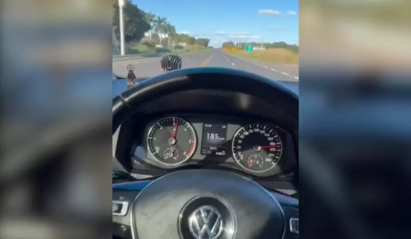 Motorista flagrado em racha a 185 km/h em rodovia de Tupã: veja o vídeo chocante