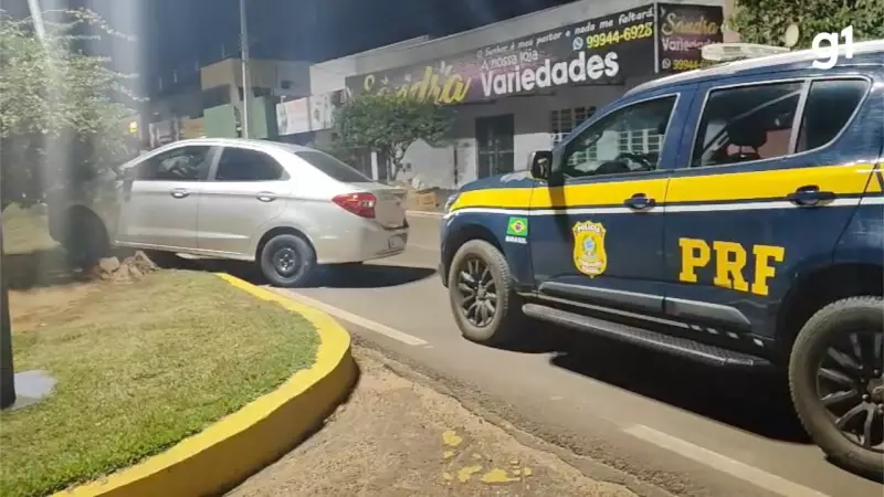 Motorista protagoniza fuga cinematográfica, bate em placa de trânsito e é preso na BR-262 em MS