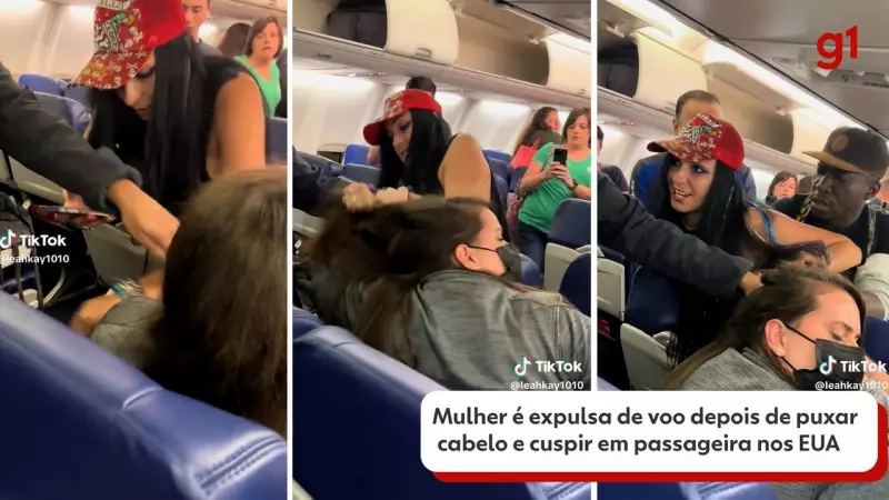 Mulher é expulsa de voo nos EUA após agredir passageira: puxão de cabelo e cuspe
