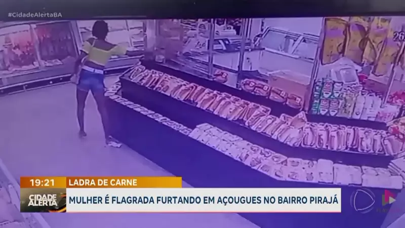 Mulher é flagrada furtando carnes em açougue de Salvador: veja o vídeo chocante!