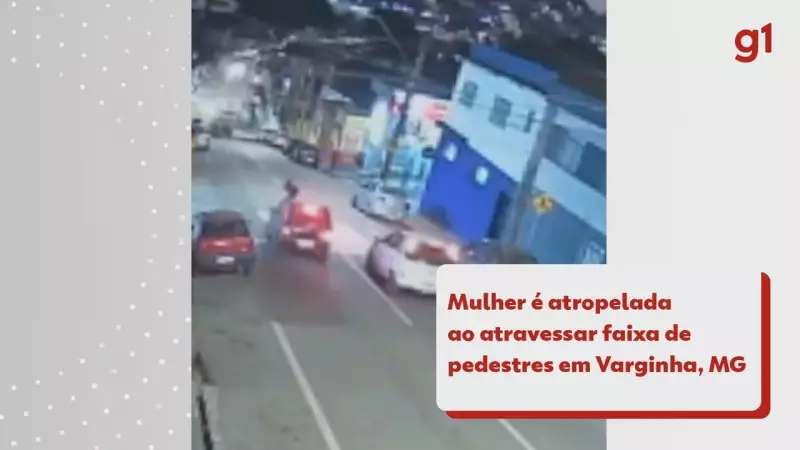 Mulher em estado crítico após ser atropelada ao atravessar rua em Varginha - MG