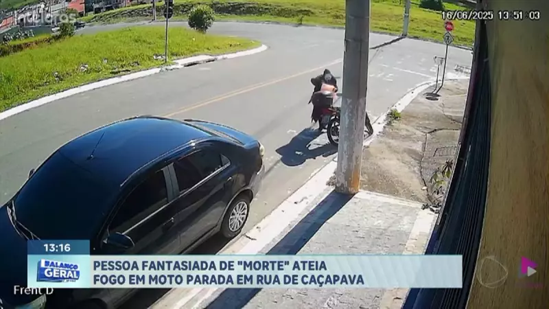 Mulher fantasiada de 'Morte' incendeia moto em Cacapava, SP: veja detalhes do caso bizarro
