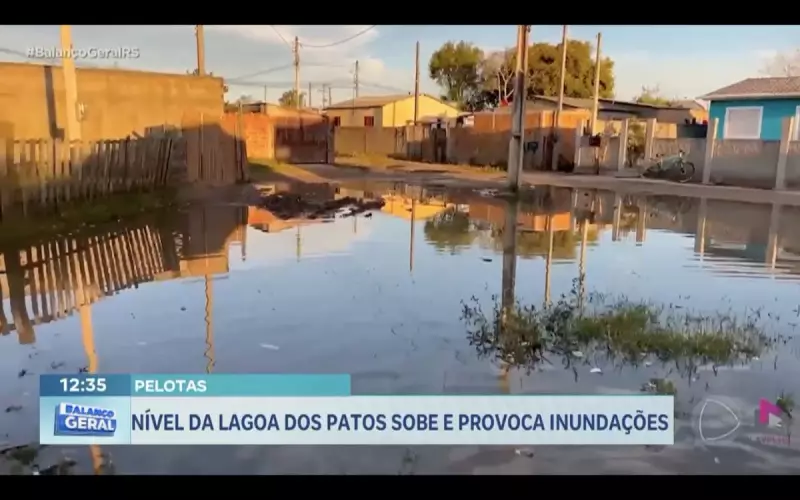 Nível da Lagoa dos Patos sobe e causa inundações no Rio Grande do Sul