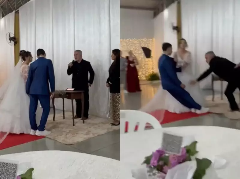 Noivo desmaia ao ver noiva no altar e momento emocionante viraliza nas redes em SC