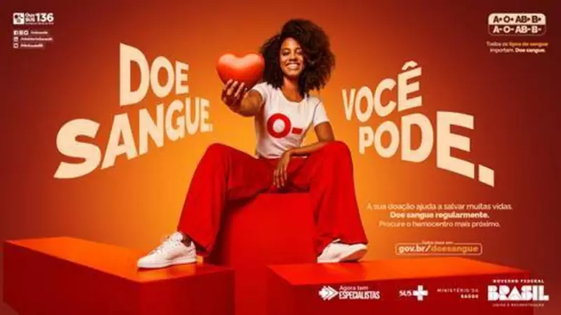 Nova campanha do Ministério da Saúde incentiva doação de sangue regular e salva vidas