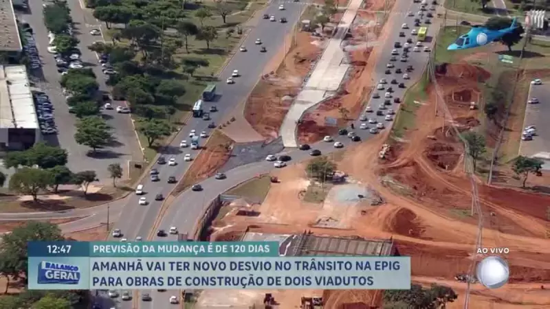 Novo desvio de trânsito na EPIG: Obras de viadutos exigem mudanças no fluxo