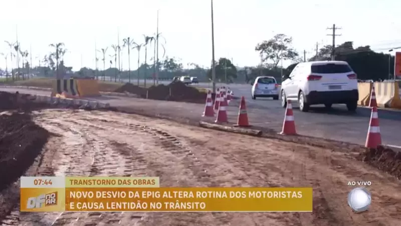 Novo desvio na EPIG causa lentidão e transtornos no trânsito de Brasília