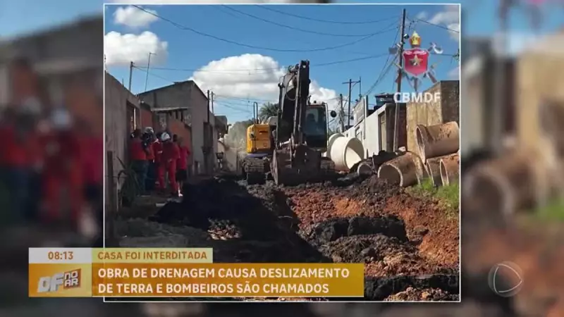 Obra de drenagem causa deslizamentos e ameaça casas no Sol Nascente, DF