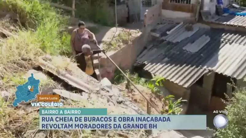 Obra inacabada há quase 4 anos causa transtornos a moradores da Grande BH