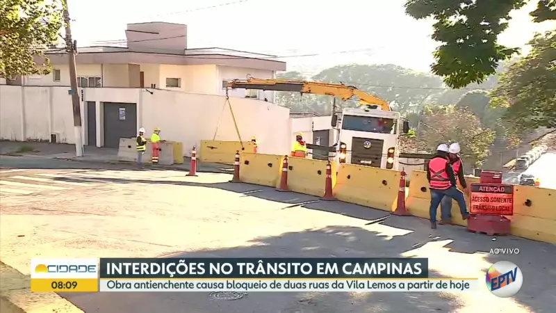 Obras contra enchentes em Campinas interditam ruas na Vila Lemos — veja alternativas