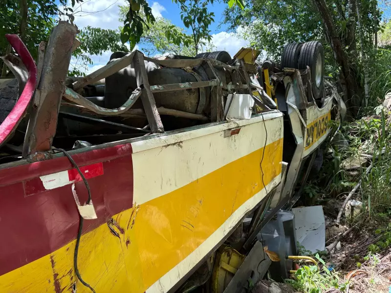 Ônibus que caiu de ribanceira na Serra da Barriga começa a ser retirado após 7 meses do acidente que deixou 20 mortos