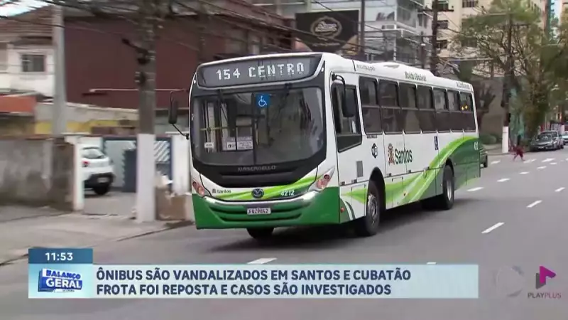 Ônibus são vandalizados em Santos e Cubatão: onda de violência preocupa moradores
