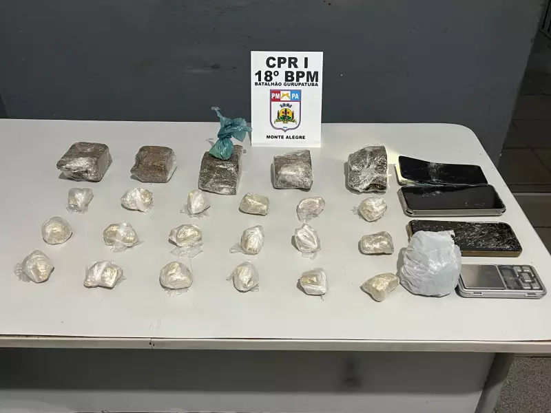 Operação da PM desarticula ponto de drogas em Monte Alegre: dois homens presos