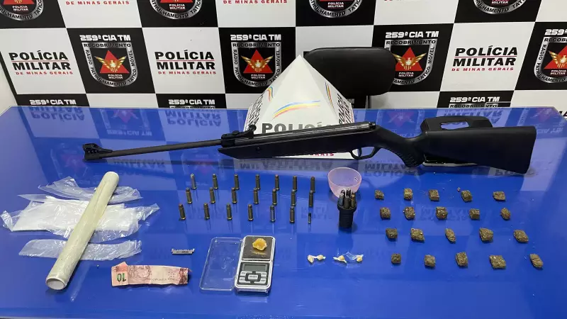 Operação em Pirapora apreende drogas, munições e espingarda modificada | Grande Minas