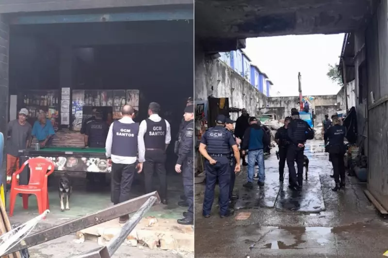 Operação em Santos fecha ferro-velho e bar por suspeita de crimes ambientais e descarte irregular