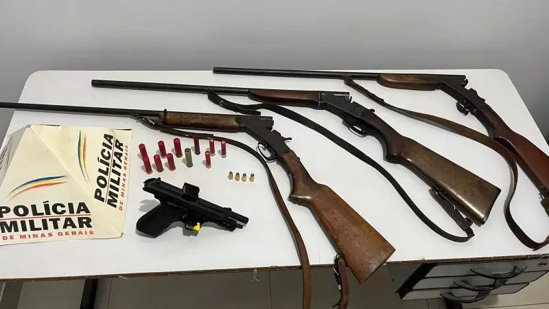 Operação policial em Montes Claros prende 3 e apreende 4 armas após ameaça