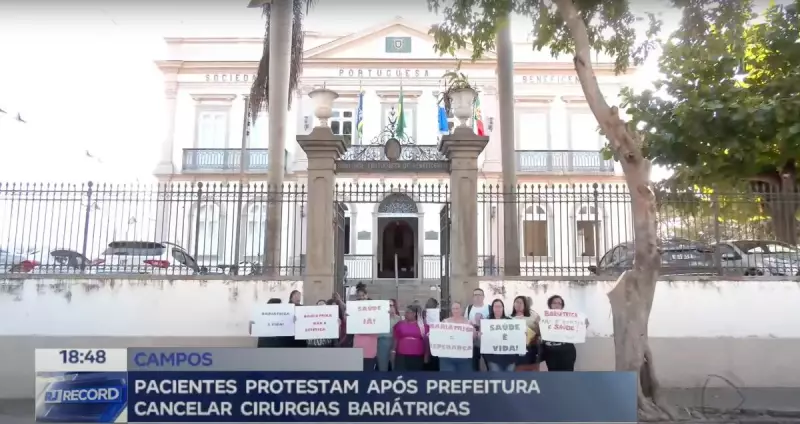 Pacientes protestam em Campos contra suspensão de cirurgias bariátricas no RJ