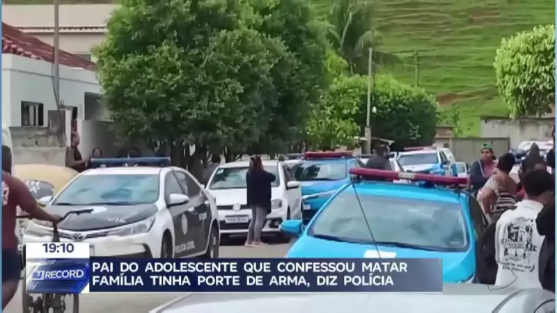 Pai de adolescente que confessou assassinato da família tinha porte de arma, revela polícia no RJ
